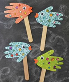 handprint fish puppets